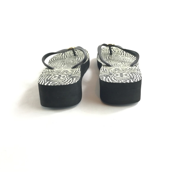 Tory Burch Zebra Print Black & White Flip Flops - Picture 3 of 5
